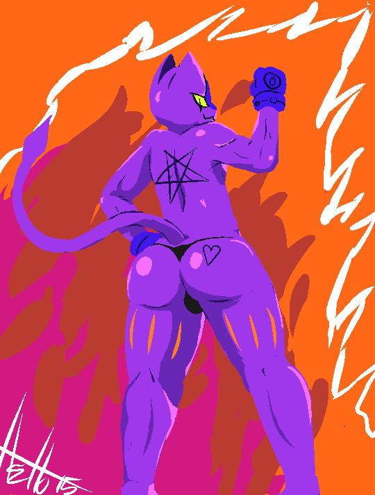 thedigital-devil:  My Half of the trade with @darky03Look at his hot cat…thing