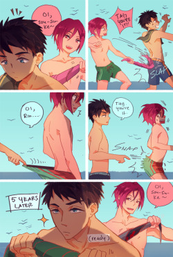 rockets:  [SouRin Week] Day 3, childhoodA whole day late T_T but since I won’t be able to do day 4 prompt anyway….!Childhood Sousuke and Rin are way too fun to draw ;u;