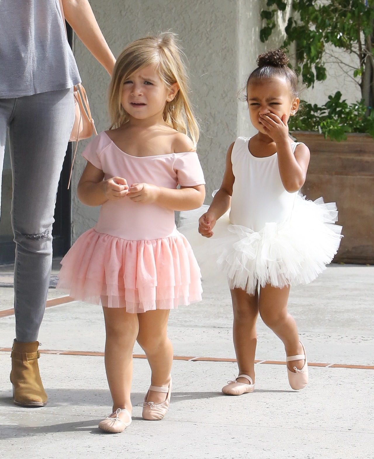 kimkardashianarmy:  North West and Penelope Disick leaving a dance class in LA today