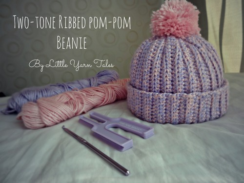 Two Toned Beanie: Free Easy Crochet Ribbed Beanie Pattern