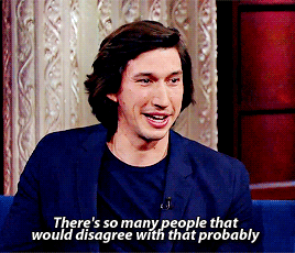beneffleck:  Adam Driver getting flustered after being complimented 