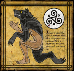 agentotter:  Faoladh by *Nashoba-Hostina This is one of my absolute favorite visual representations of a werewolf… check out the post on DA too because the artist gives some great history on werewolves in Irish history. REALLY cool stuff.