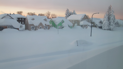  Snow covers a street in Buffalo on Wednesday, November 19 