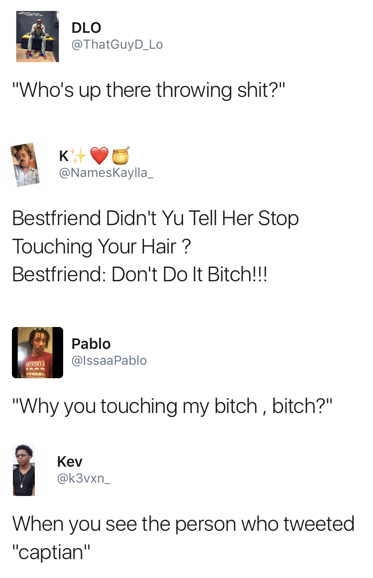 itsmsbitchtoyou: perfectionistdia:  eat-rice-first:  💀  “Captian”   “Bitch