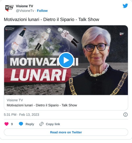 Motivazioni lunari - Dietro il Sipario - Talk Show https://t.co/P8Yf59nRoH  — Visione TV (@VisioneTv) February 13, 2023