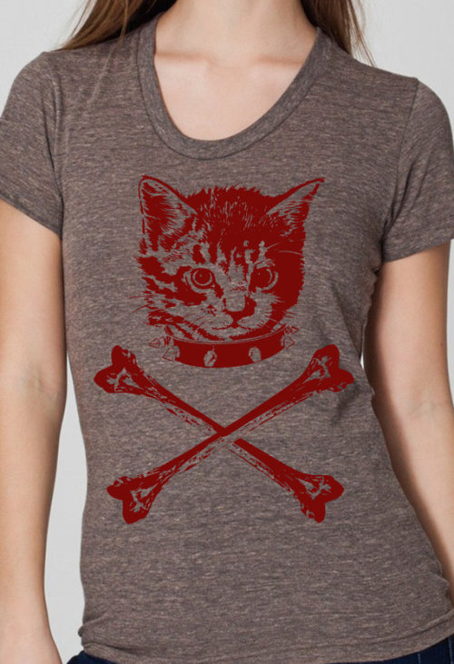 Kitten Crossbones Tri-blend Tee - $19.99BlueRed