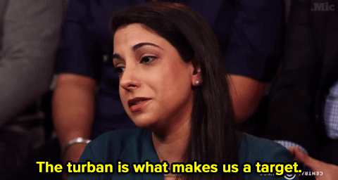 micdotcom:Daily Show correspondent Hasan Minhaj, who is Muslim, sat down with Sikh American and arti