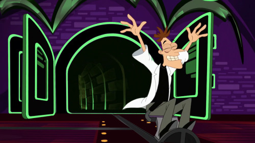 forgottenpnffacts:Doof typically wears a sleeveless black shirt underneath his lab coat (though he o