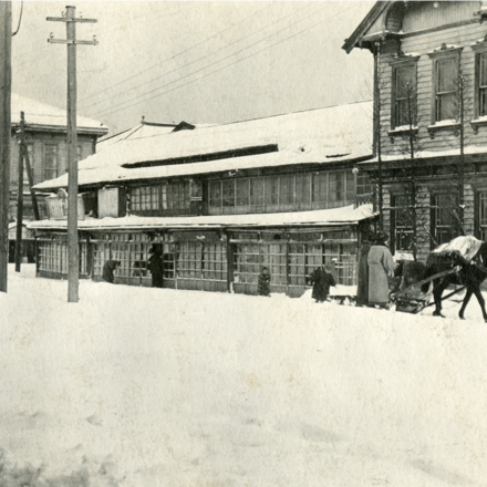 Shoveling snow in Asia, circa 1921