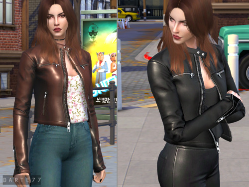 darte77: Racer Leather Jacket - (Early Access)  8 swatches Base game compatible HQ mod com
