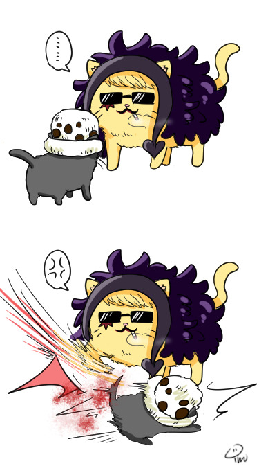 yun-zl:  Corazon meow He hates kittens 