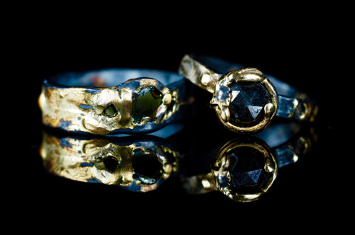 preludes-and-prufrock:sosuperawesome:Rings by Wallis Reid Jewelry on EtsyMore like this Now THESE ar