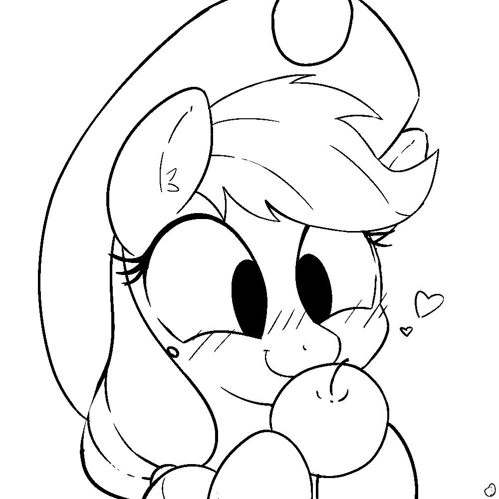 elrincondelpony:  I love my apple by MrPotat0wned   x3 D’aww~ ^w^