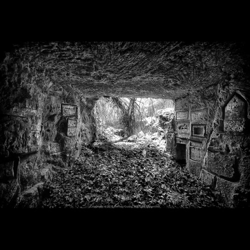 Exit from an underground shelter on which many French soldiers inscribed their names and messages to