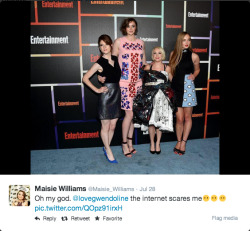 pottergirl05:  Maisie Williams tweeted this
