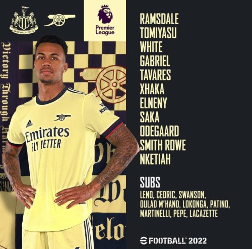 Arsenal lineup vs Newcastle | 16 May 2022 | Premier League
