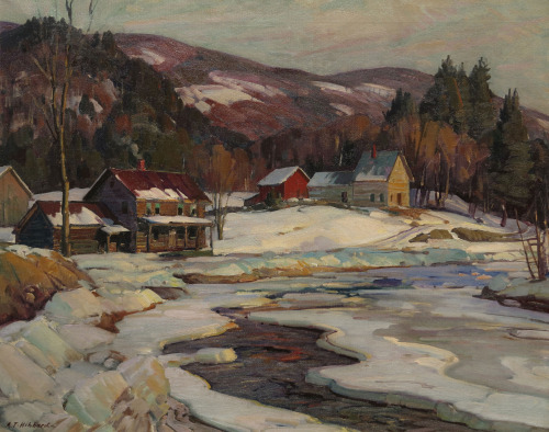 ALDRO HIBBARDVillage Along The West RiverOil on Canvas24″ x 30″