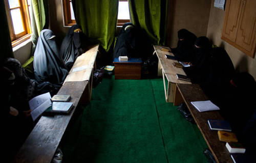 Asiya Andrabi, the founder, leader of Dukhtaran-e-Millat, and a self-described “Islamic feminist,” d