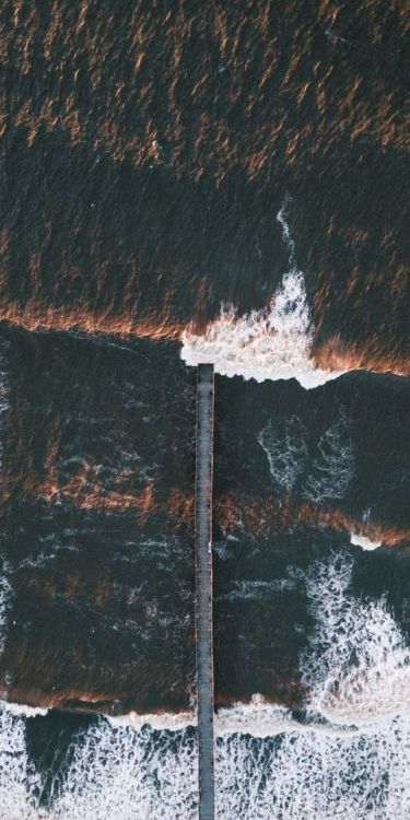 Pier, aerial shot, beach in winter, 1080x2160 wallpaper @wallpapersmug : http://bit.ly/2EBfd6v - htt