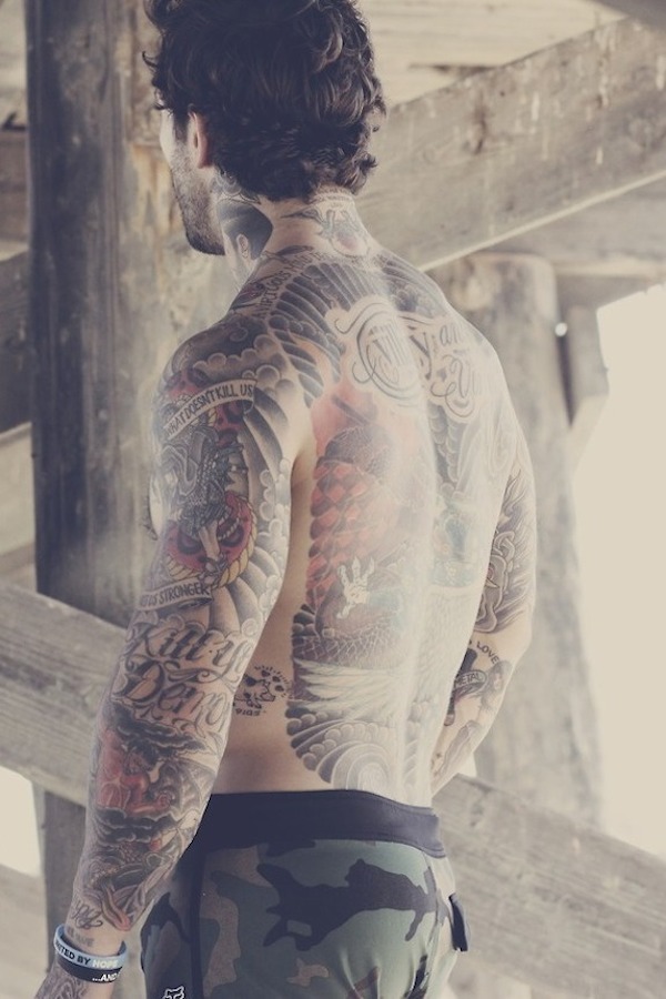 manly-brutes:  manly-brutes.tumblr.com  The added ink work front and back is awesome