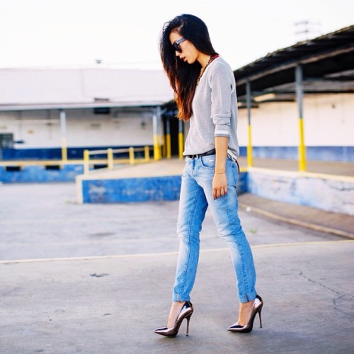 neonblushblog: Bf skinnies and metallic pumps: new #outfit post up on NB (at neonblush.com)