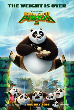 entertainingtheidea:  The weight is over in a new poster for the third installment of Kung Fu Panda, set to  open in theaters on January 29th, 2016. Watch here the first trailer.