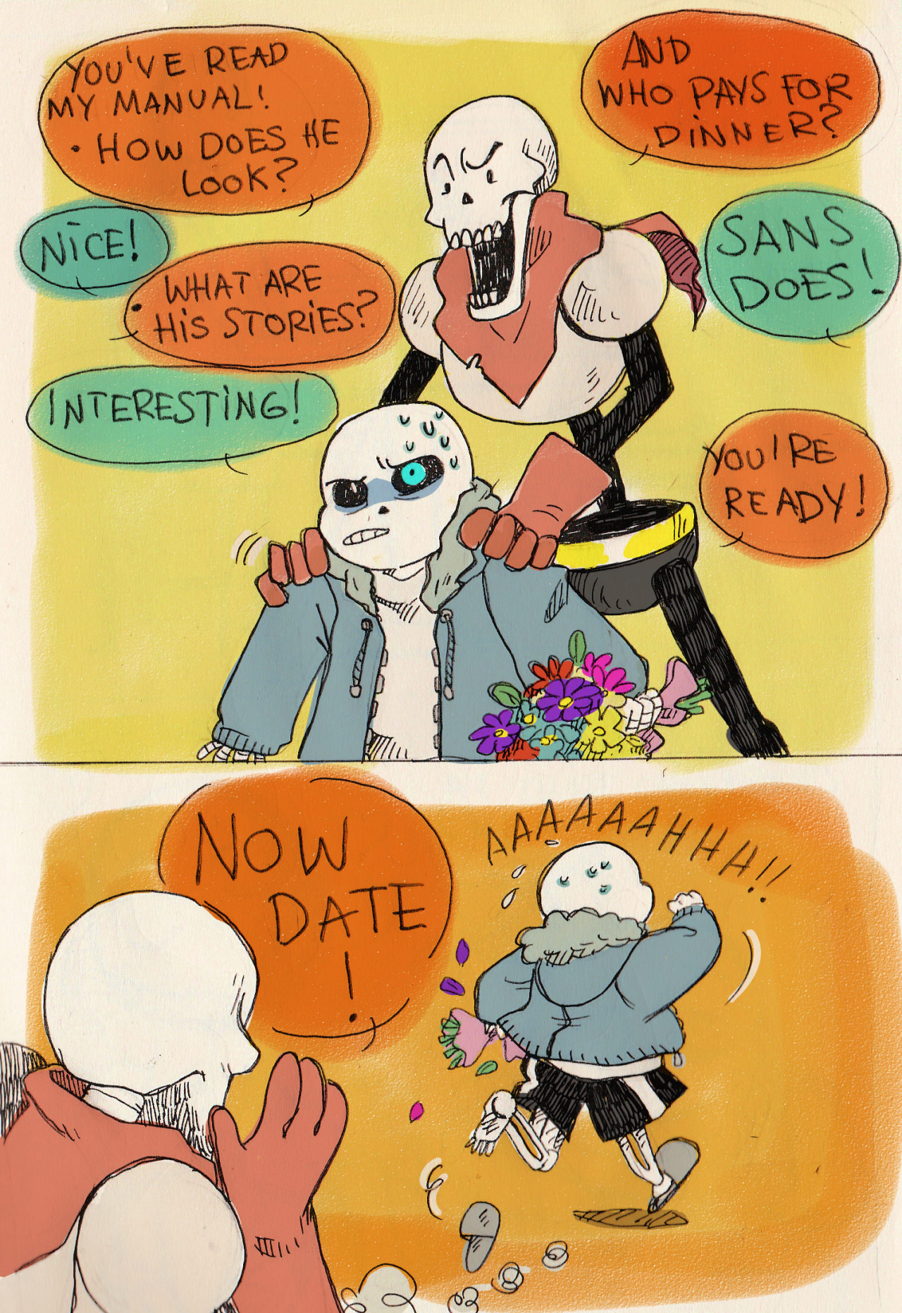loeffeldraws:  What if Sans is super insecure about dating? You wanted more of tinder