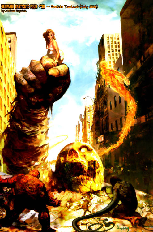 brianmichaelbendis:  Arthur Suydam zombifies Marvel’s most iconic covers