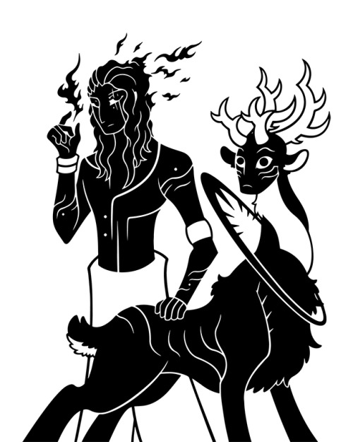 hisclockworkservants:SCP Foundation art, Pangloss and DEER. Pangloss based on Perelka_L’s design.SCP
