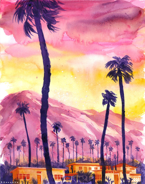 Palm Springs, CA • commissioned watercolor painting for Indiewalls. Thanks Kirsten for the fun oppor