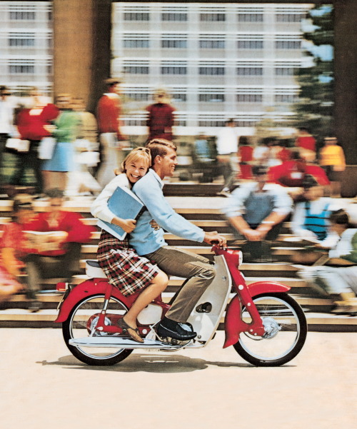 rogerwilkerson:  You meet the nicest people on a Honda.  Detail from 1964 ad.