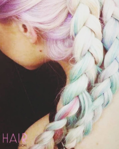 Add some color to your life! With colored extensions#haircolor #hairextensions #extensions #tapein