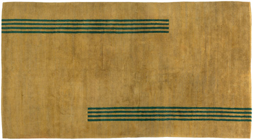 thatsbutterbaby:Ivan Da Silva Bruhns - Manik Bagh Carpet with Minimalist Design, c. 1930.   Handwove