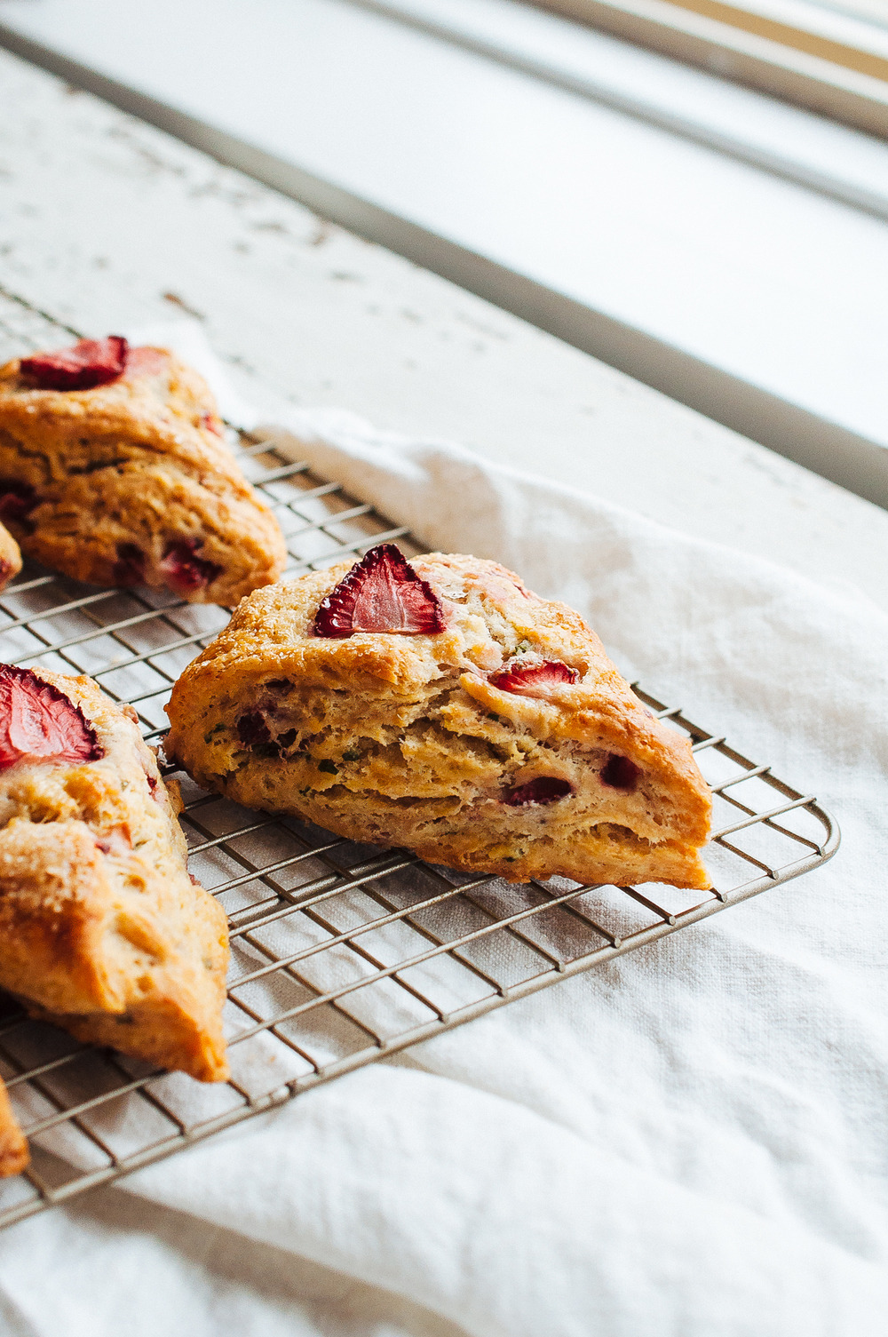 deliciousanddivine:  sweetoothgirl:    Strawberry and Mint Scones  I think I may