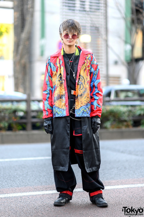 Japanese teens Ken, Tomoki, and Rikuro on the street in Harajuku wearing fashion by Marithe + Franco