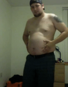 chubbersds:  inversedd:  Finally got around to making some gifs for chubbersds. He’s gotten so much bigger than he was when I saw him last. Such an awesome, soft belly :p If you’d like gifs of your own, let me know and I’ll see what I can do.  
