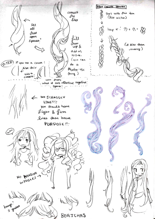 borichas:I did a little tutorial on how I draw big, wavy hair. This is a personal style guide, so it