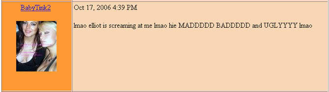 Paris Hilton’s MySpace comment about her publicist, October 2006