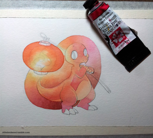 Charmander, char!I commandeered a recent Pokemon commission for more watercolor times. This one was 