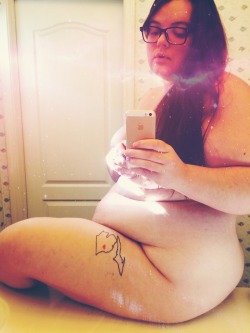 nakednewsgirl:  unskinny:  Fat and ethereal as fuck.  Love the tattoo!