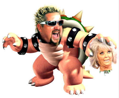 This is Guy Fieri as Bowser from the Super Mario Bros. Series of video games. As you can see this ve