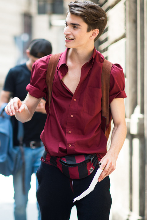 buttstache: homme—models: Alexander Ferrario At MFW S/S 2015 by Adam Katz Sinding