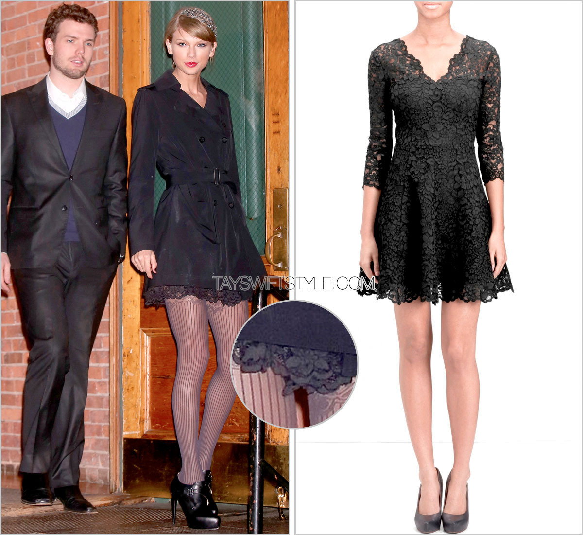 Taylor Swift Black Lace Dress