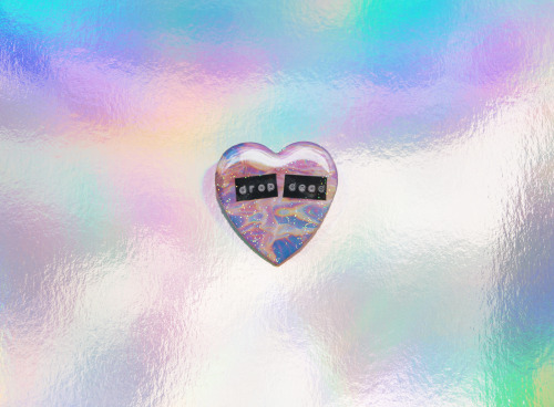 crybabyclubetsy:lilac glitter ‘DROP DEAD’ pastel heart brooch - cute & sassy sale! was £4 - no