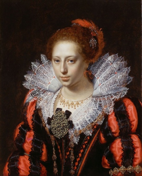 Diana’s wedding outfit | Portrait of a Young Lady by Paulus Moreelse, 1620