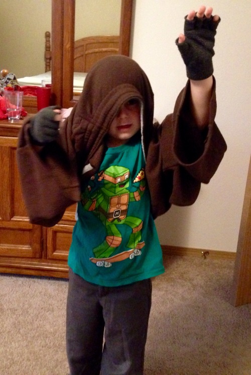 My son, the Jedi. Those are my pajama pants. My favorite pajama pants. The ones I&rsquo;ve been 