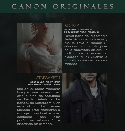 PERSONAJES CANON ORIGINALES [4/5]Si te interesa alguno de ellos, ¡contáctanos por ask o