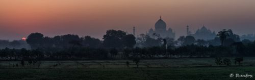 Taj Mahal Sunrise Silhouette From the Collection: Taj Mahal in Agra, India