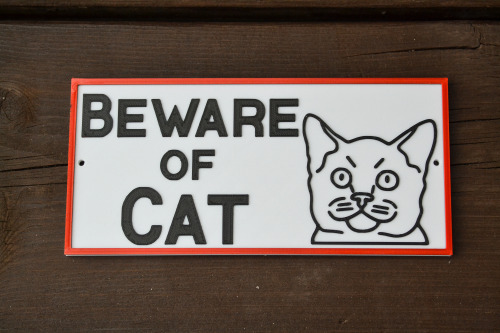 clickerpunk:  Had to make a sign for the catio so im not liable for any emotional damage caused by my creatures. Put up on Etsy if anyone else wants one!