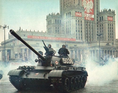 historicalevents:T-55 tank of Polish Army during celebration of 25th anniversary of polish people’s 